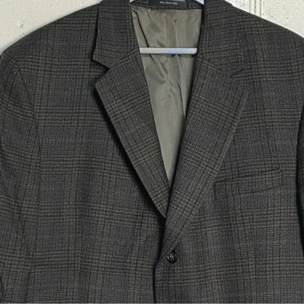 Gianfranco Ruffini Mens Plaid Blazer‎ 100% Lambswool Jacket Size R46